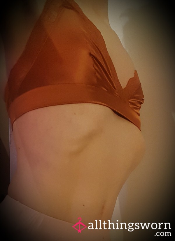 Bronze Coloured Wireless Bralette Worn By Goddess