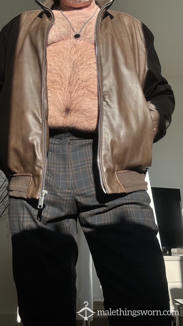 BROWN FAUX LEATHER JACKET