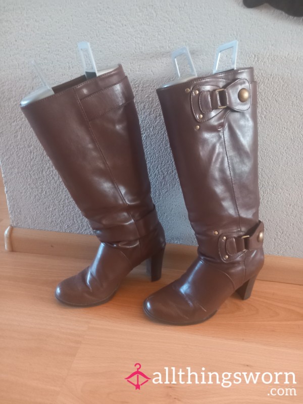 Brown High Leather Boots🤎👢