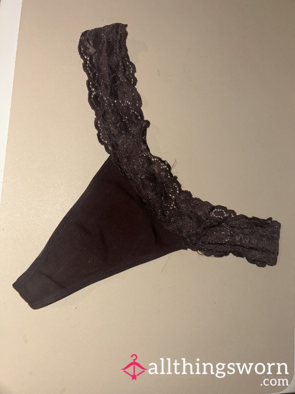 Brown Lace Thongs