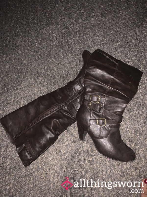 Brown Mid-calf Winter Boot Size 10