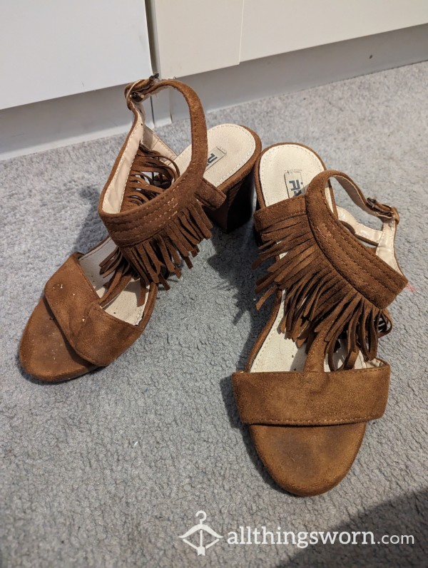 Brown Ta**le Sandal Heels