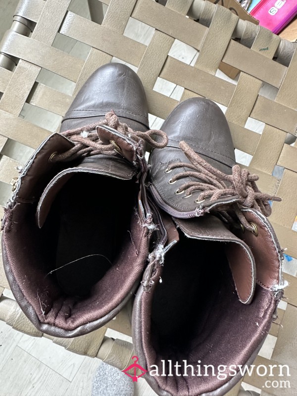 Brown Zip Up Boots