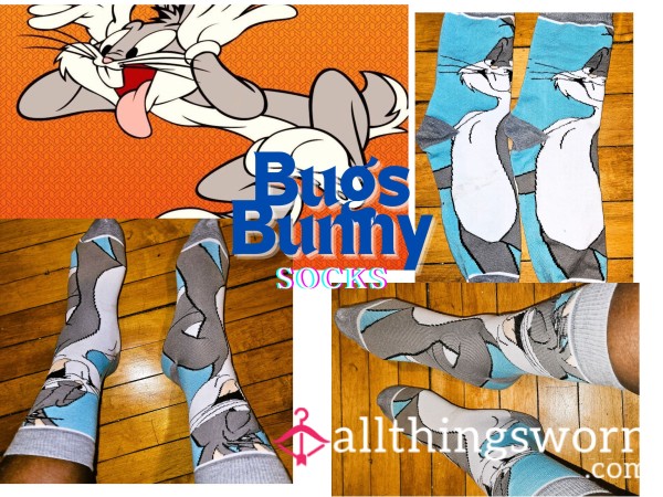 3 Day Wear Blue Bugs Bunny Socks W/ Free Digital Gift & Shipping!!