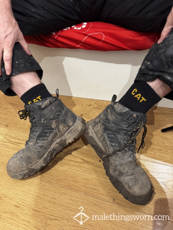 Builders CAT Socks. Size 12. Two Days Worn Under My Workboots. Stinky AF!