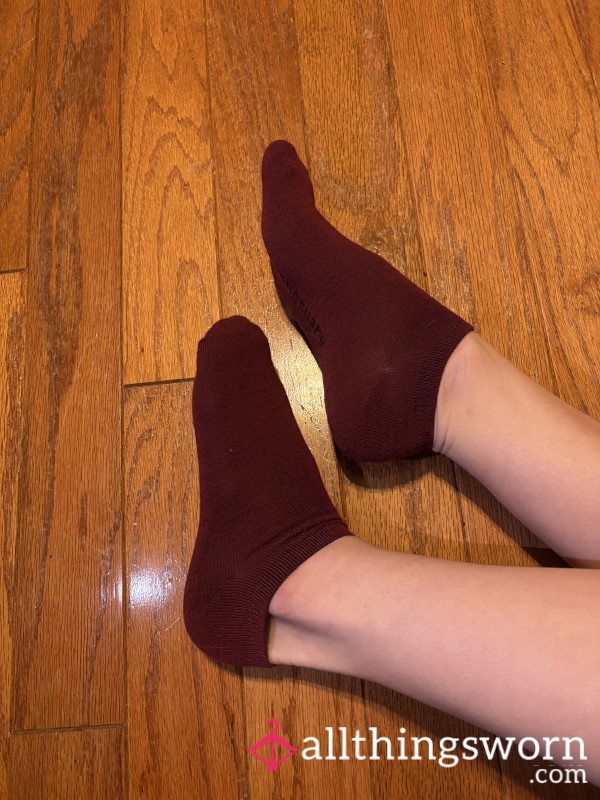 Burgundy Ankle Socks