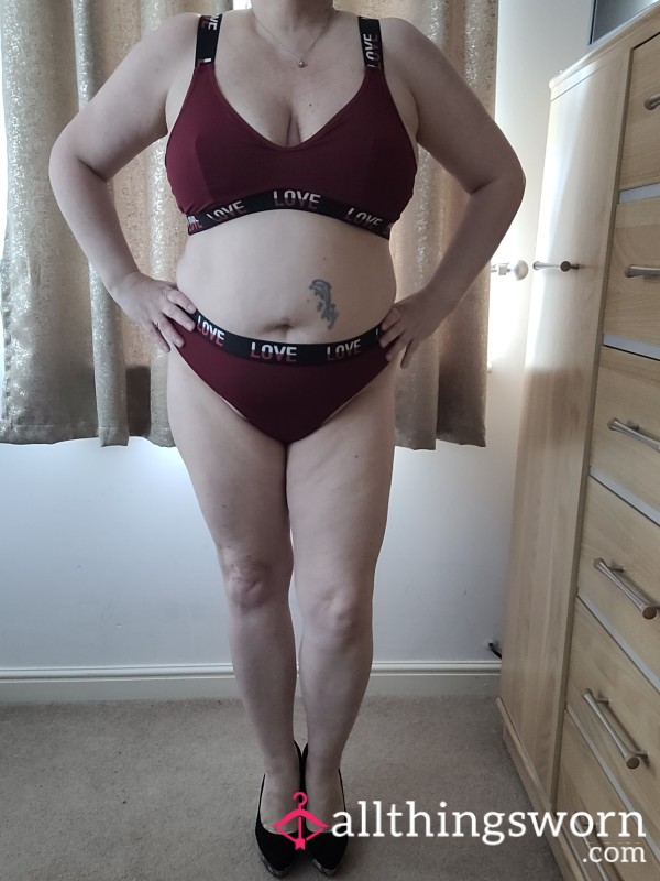 Burgundy Bra And Knickers