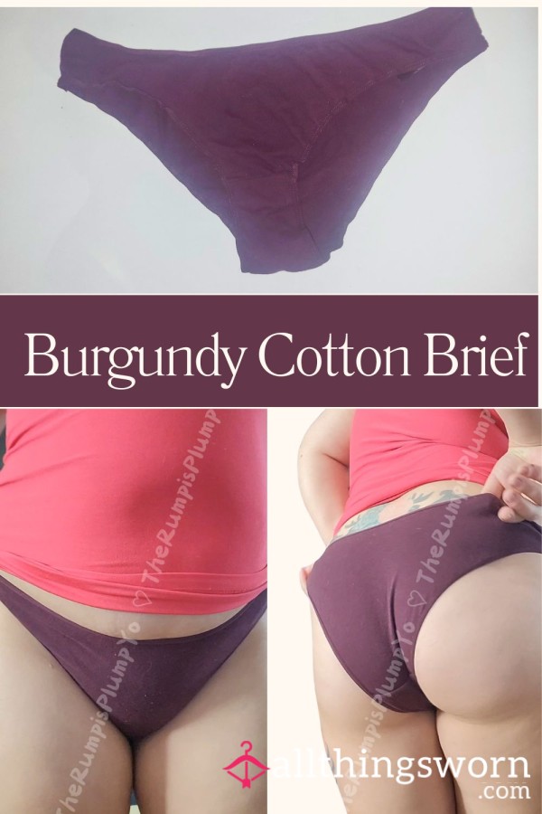 Burgundy Cotton Brief