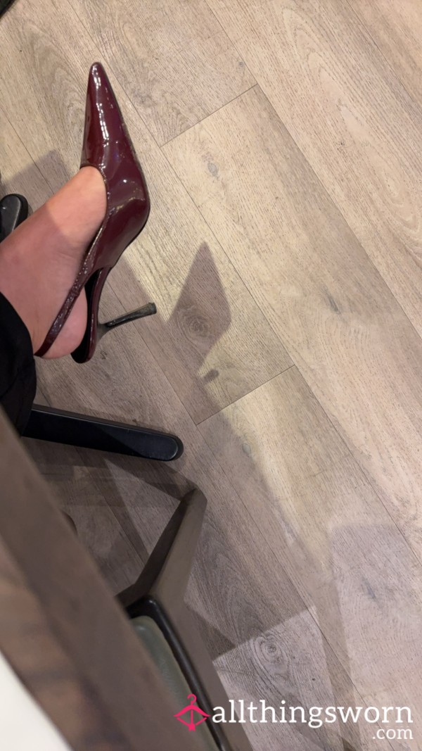 Burgundy Kitten Heels