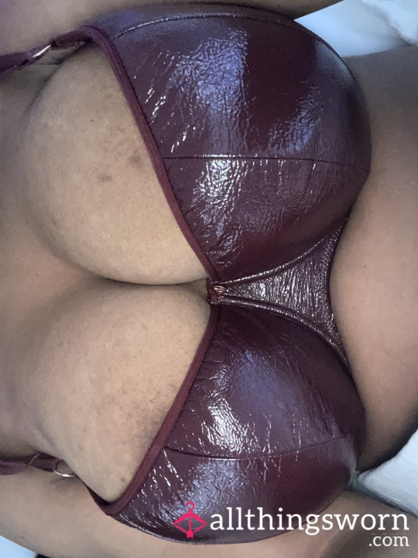 Burgundy Latex Bra