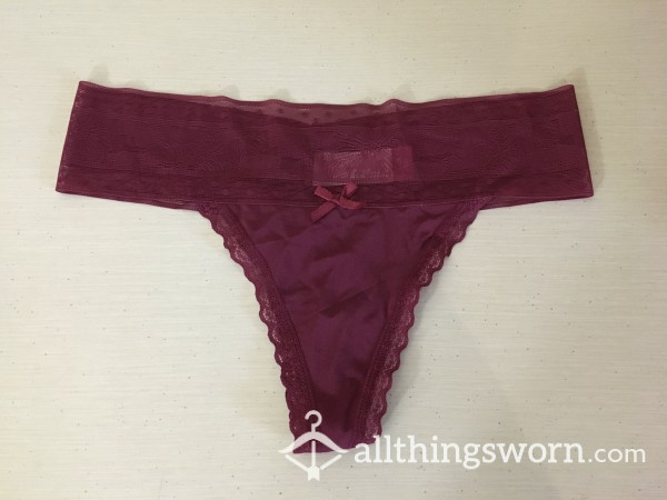 Burgundy Nylon Thong