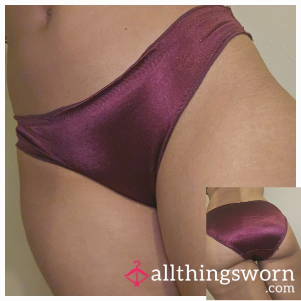 Burgundy Satin Panties