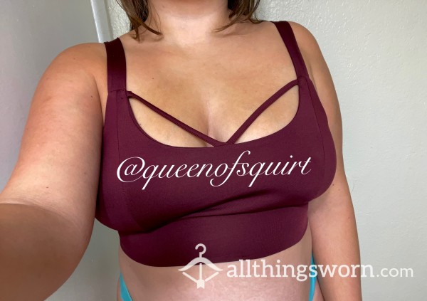 3 Day Wear Burgundy Sports Bra, Size 1X