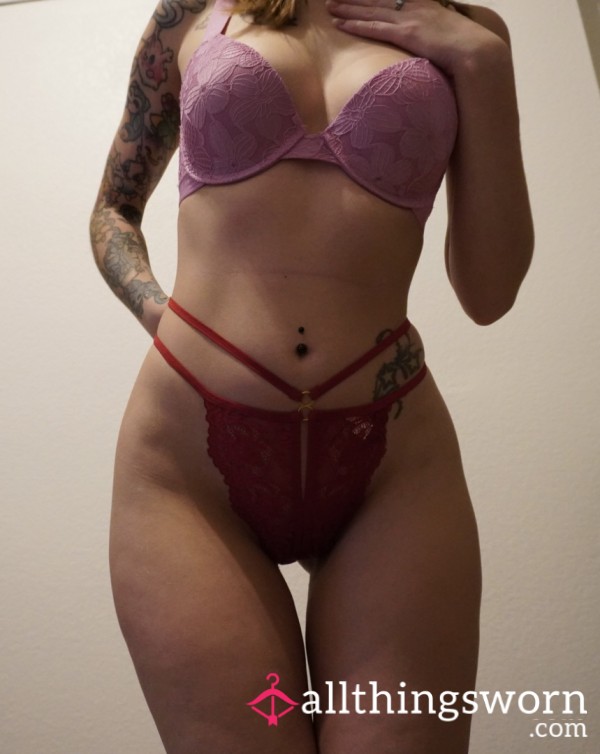 Burgundy Strappy Thong