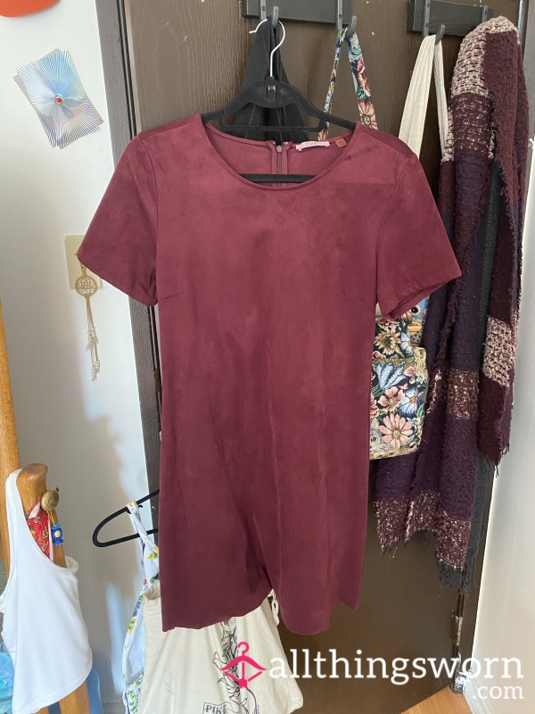 Burgundy Suede Dress