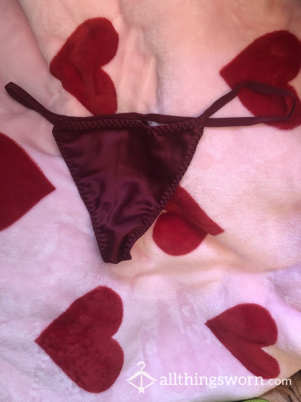 Burgundy Silk V String