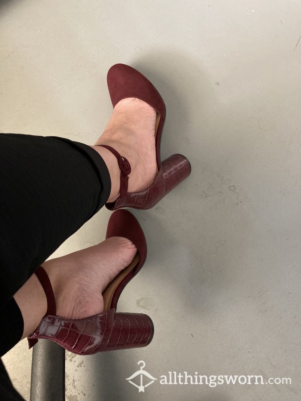 Burgundy Velvet And Leather