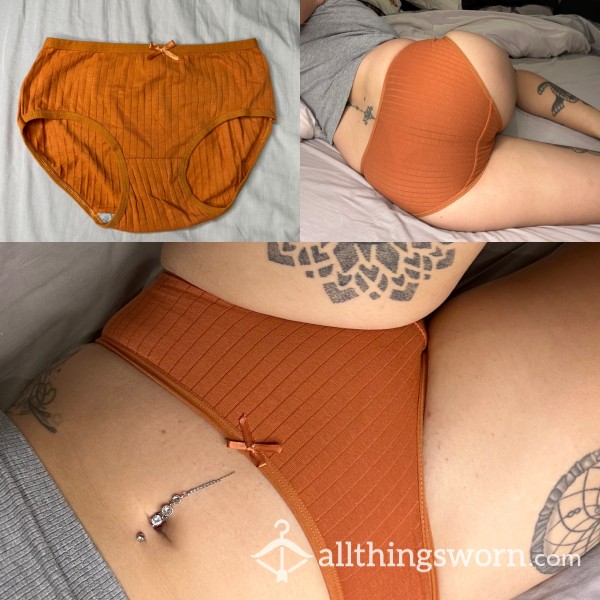 Burnt Orange Cotton Granny Panties