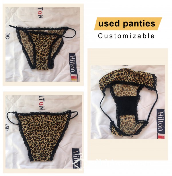 Cabin Crew Flight Attendant Used Worn S**y Leopard Print Cotton Crotch Panties Lyy-A3