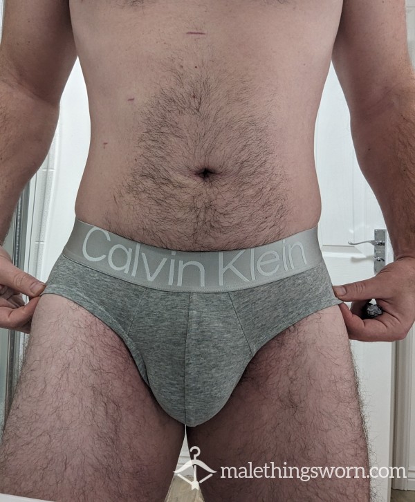 ' SOLD 'Calvin Grey Briefs Sweaty😜