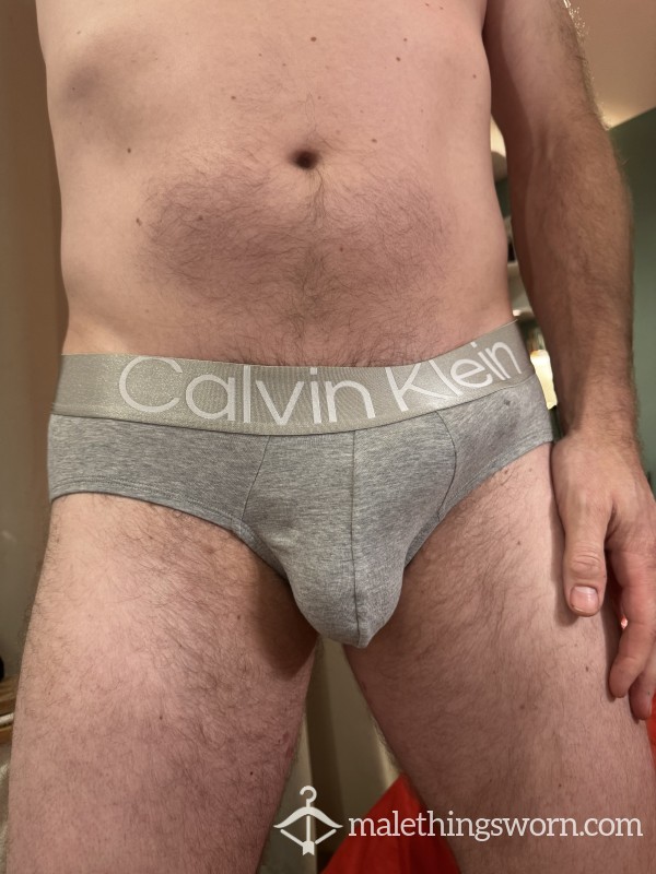 Calvin Klein Briefs. Grey. XL. 2 Days Worn. Ready For An Admirer Of Man Smells