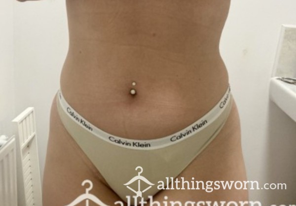 Calvin Klein Cotton Thong Beige