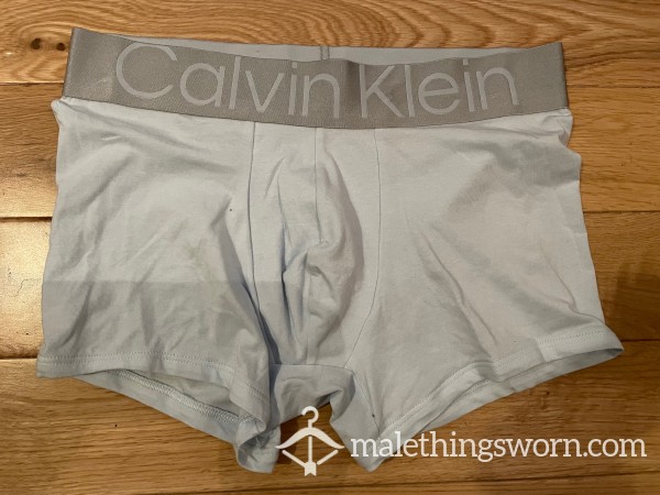 Calvin Klein Thick Waistband Microfiber Tight Fitting White Boxer Trunks (S) Ready To Be Customised For You!