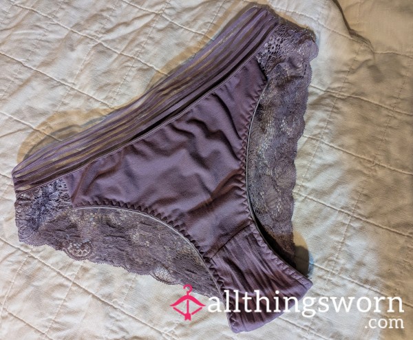 Came In & 24 Hour Wear Lacy Purple Panties XL