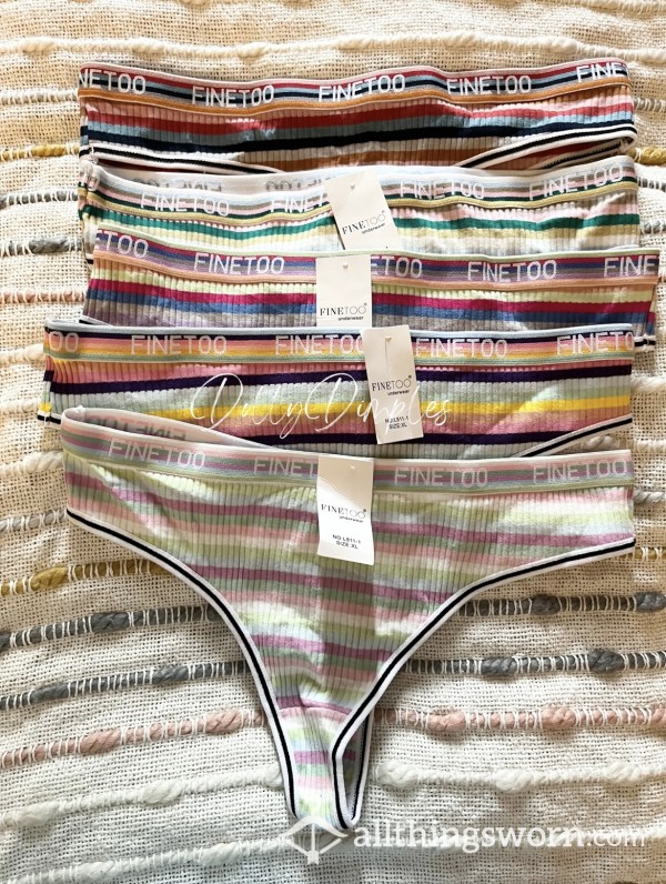 Cute Candy Striped Thongs 🍬🍭