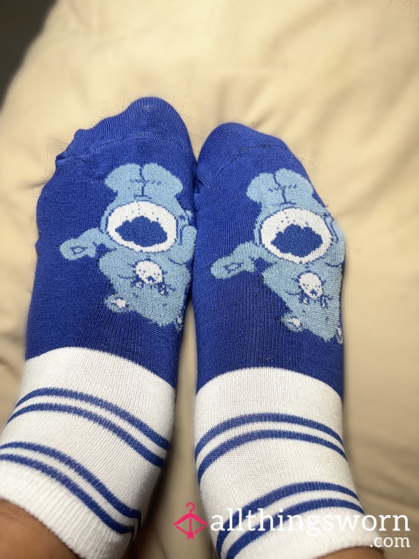 Care Bear Blue And White Socks