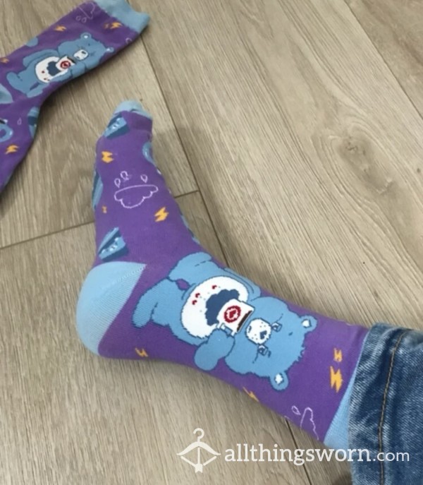 Carebear Cartoon Theme Crew Socks 💜💙