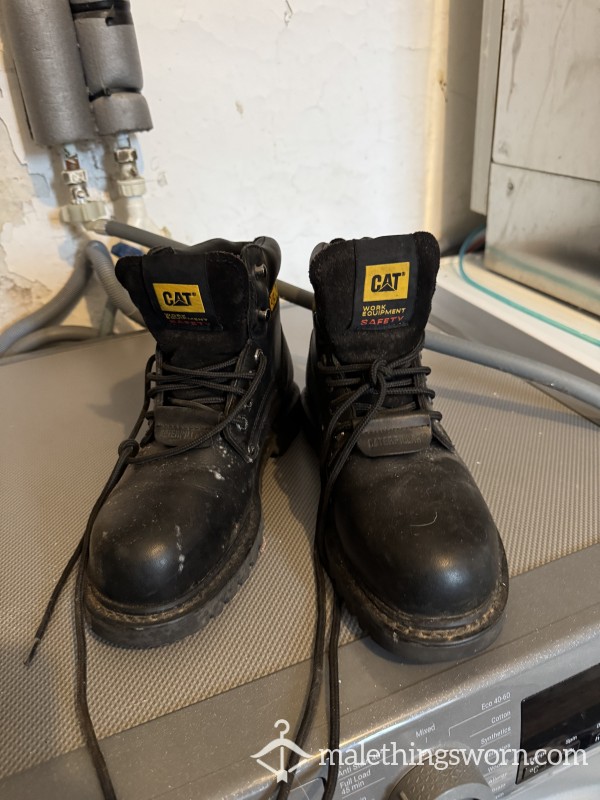 Cat Work Boots Black Size 6 #smelly #scented # Usedboots #stinky #skunk #cheesey