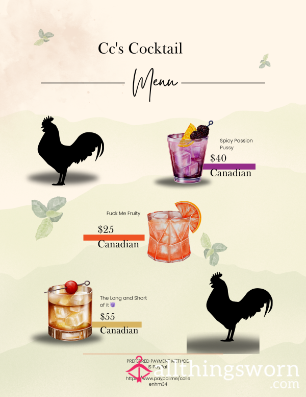 Cc's C*cktail Menu (d*ck Ratings)