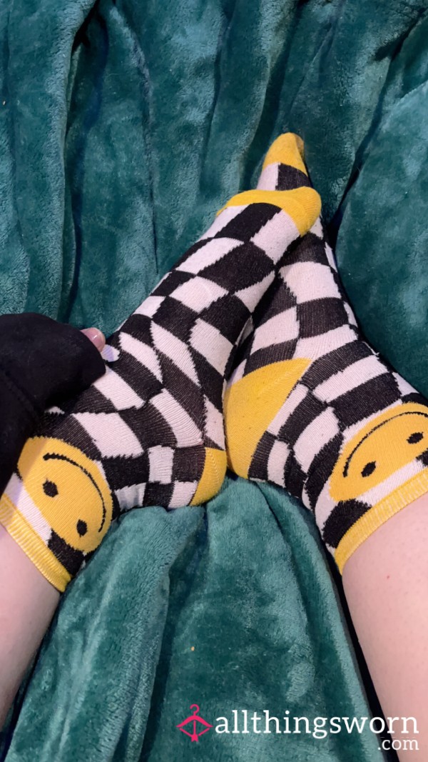 Checkered Smiley Socks