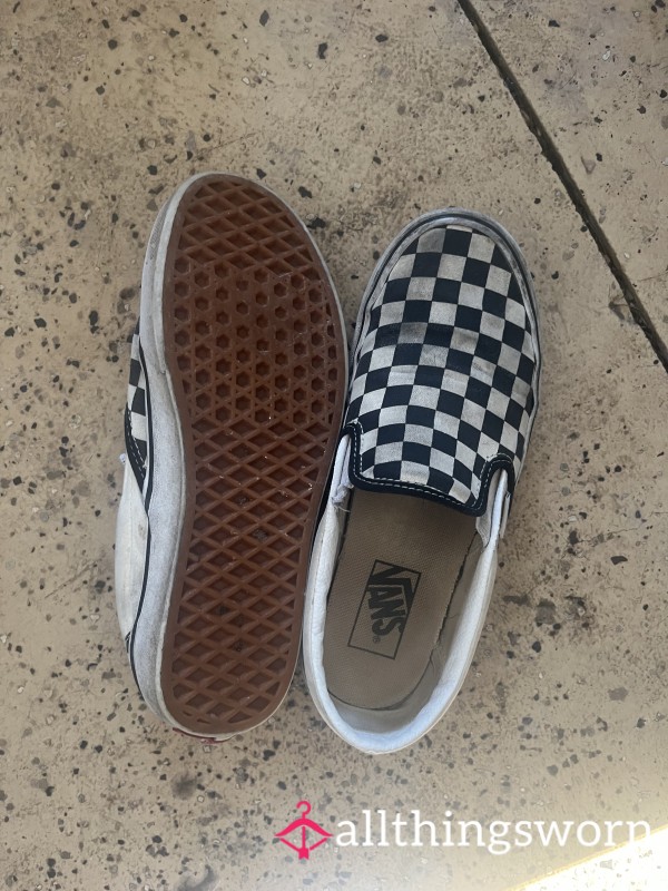 Checkered Vans - No Socks, 6mos Wear