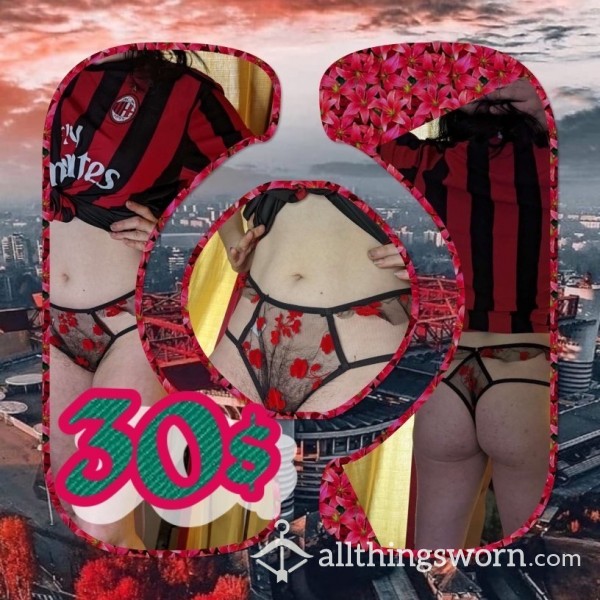 Cheeky Sheer Flor*l Rossoneri Panties