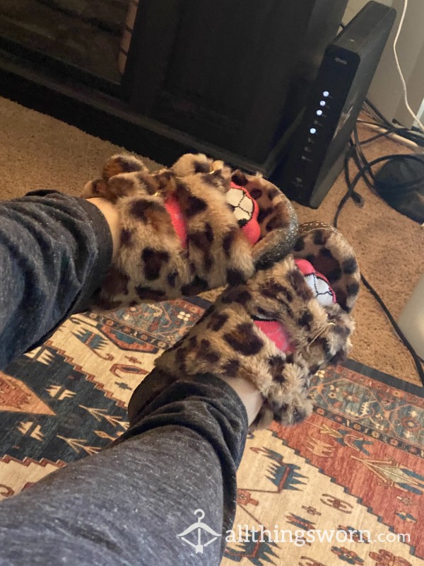 Cheetah Print House Shoes