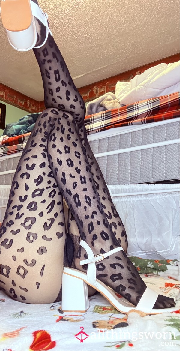 Cheetah Print Sheer Pantyhose