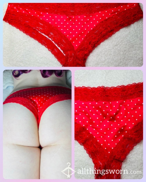 Cherry Red Polka Panties 💋👑