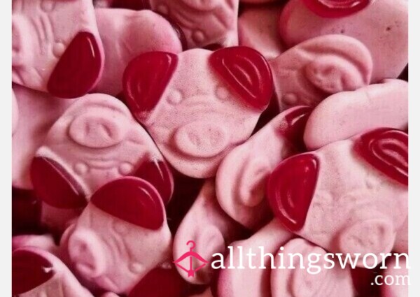 Chewed And Spat Out Percy Pigs.