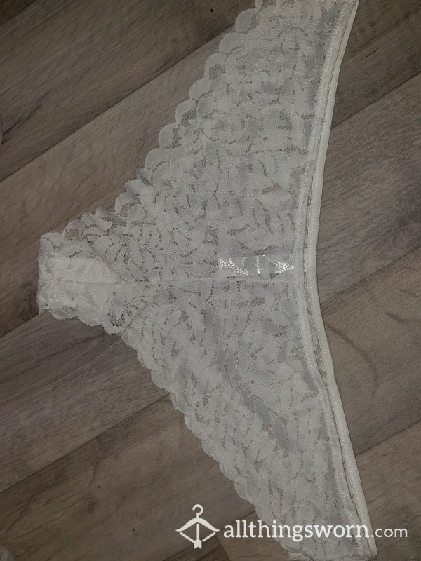 Choose Length Of Wear... White Brazillan Lace Knickers