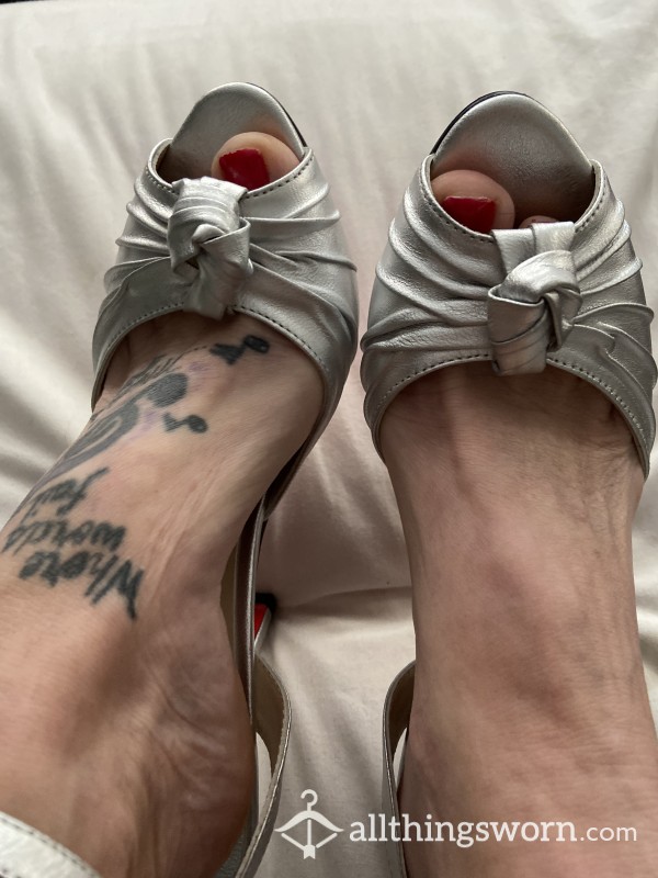 Christian Louboutin Metallic Silver High Heels