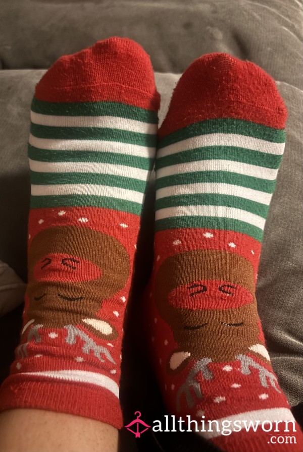 Christmas Socks-size 5. Worn For 24 Hours… If You Want Longer- Just Say The Word