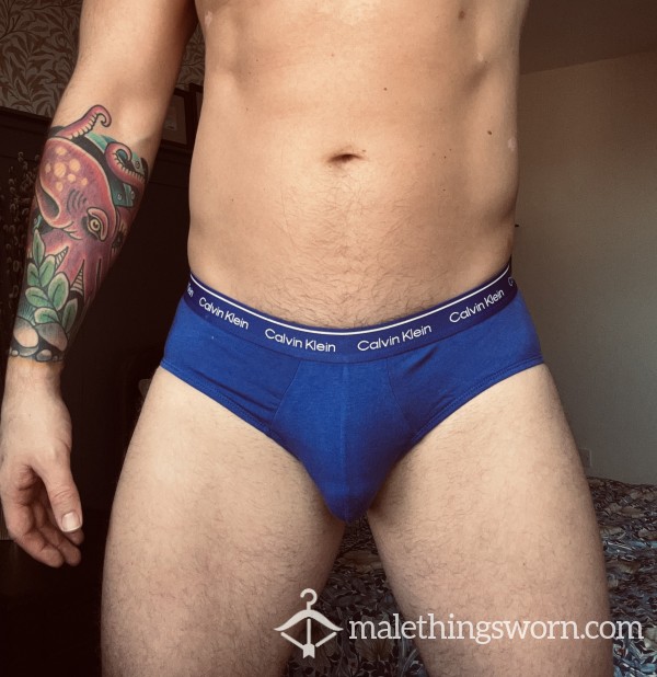 CK Cotton Hip Briefs - Blue