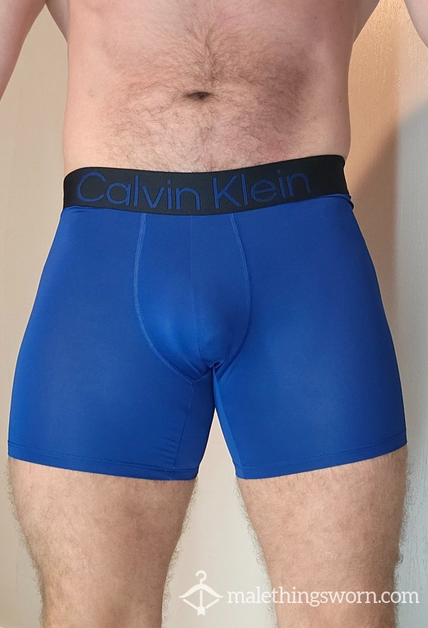 CK Size M Boxer Briefs Blue/Black Waist Band