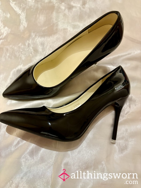 Cla**ic Black Patent Stilettos