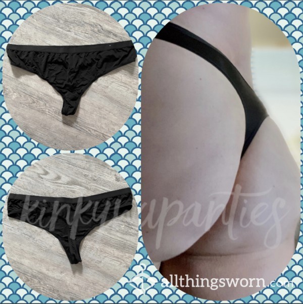 Cla**ic Black Thong 🖤 - 2-day Wear & U.S. Shipping