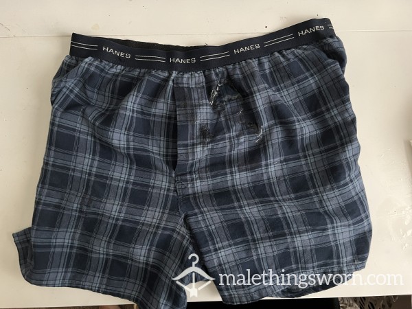 Cla**ic Plaid Boxers - C*mstained & Ready To Ship