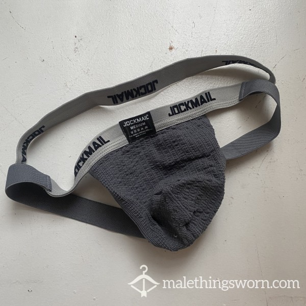 SOLD - Grey C*mmed Up Swimmer Jock: F*CKED + BRED In This 11x