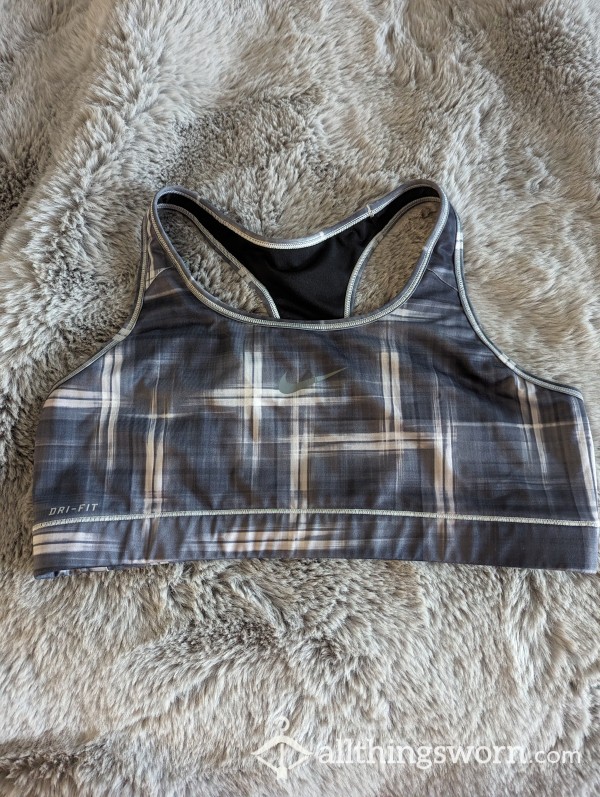 *Clean-out Discount* Nike Plaid Grey Sports Bra